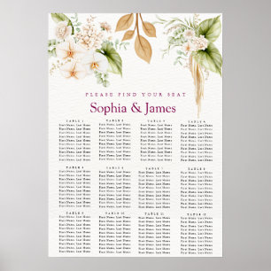 Tableau de mariage géométrique floral rose gold