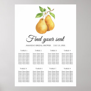 Tableau de mariage paire de poires aquarelle