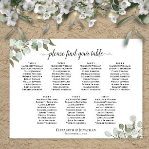 Tableau de mariage rustique eucalyptus pour 7 tabl