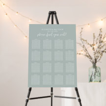 Tableau de mariage vert chic