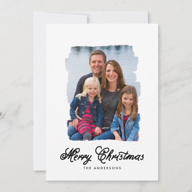 Tableau de Noël moderne | Carte photo de vacances (Devant)