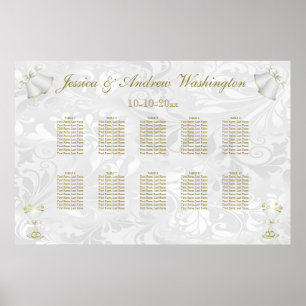 Tableau de placement Cloches de mariage et Flûtes 