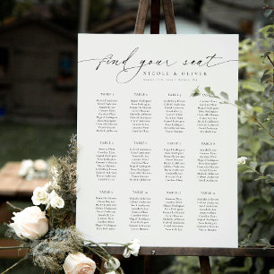 Tableau de placement de bienvenue 12 tables écritu