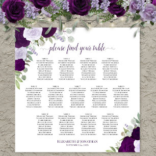 Tableau de placement de mariage 13 tables Roses Bo