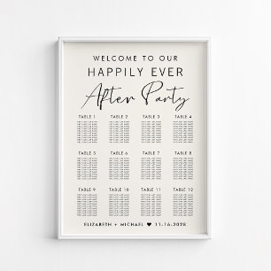 Tableau de placement de mariage à 12 tables pour u