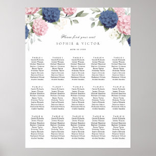 Tableau de placement de mariage à 15 tables avec h