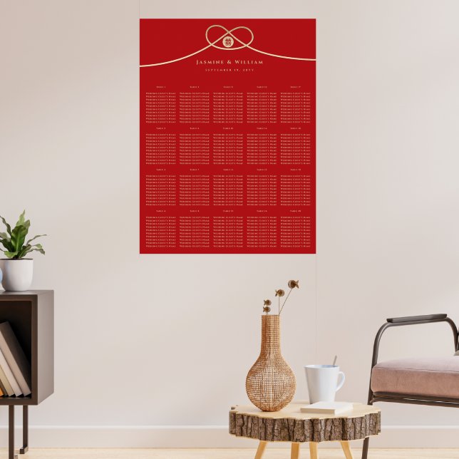Tableau de placement de mariage à double bonheur N (Salon 3)