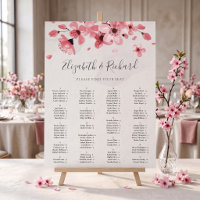 Tableau de placement de mariage à fleurs roses de 