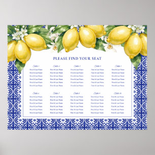 Tableau de placement de mariage aux citrons italie