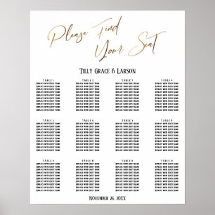 Tableau de placement de mariage avec écriture manu