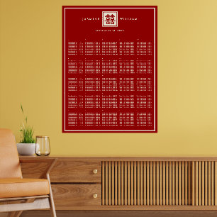 Tableau de placement de mariage chinois Double Bon