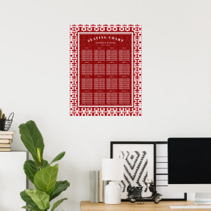 Tableau de placement de mariage chinois Red Double
