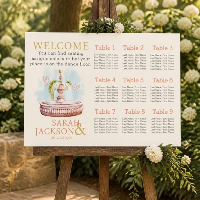 Tableau de placement de mariage corail des colombe (Créateur téléchargé)