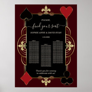 Tableau de placement de mariage de casino Bourgogn