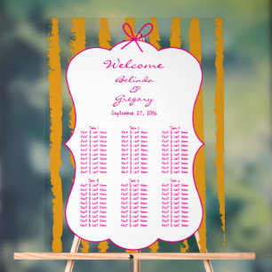 Tableau de placement de mariage écrit à la main av