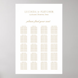 Tableau de placement de mariage élégant classique
