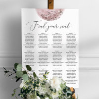 Tableau de placement de mariage Lune Rose Élégant 