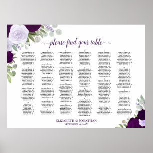 Tableau de placement de mariage par ordre alphabét