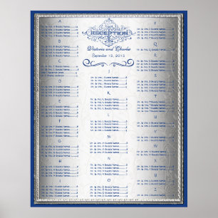 Tableau de placement des invités de mariage bleu e