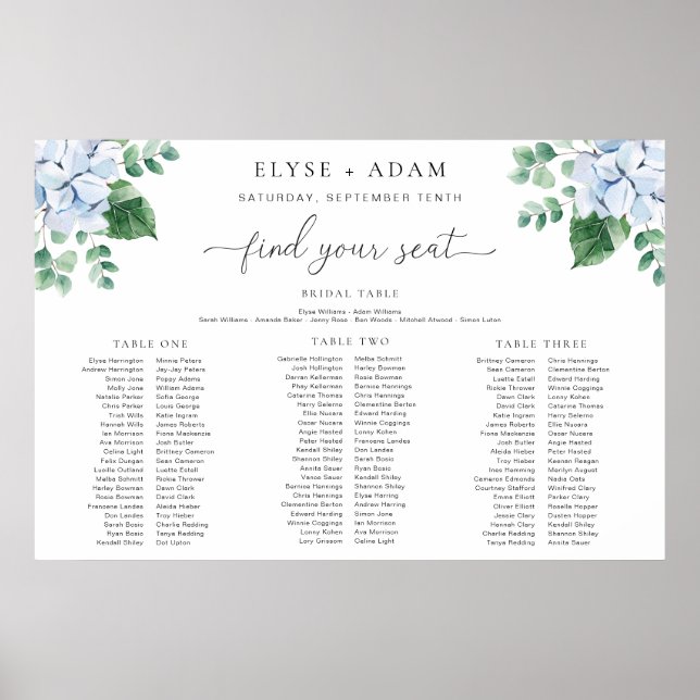 Tableau de placement des invités en mousse pour 3  (Devant)