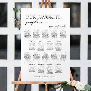 Tableau de placement moderne pour 18 tables