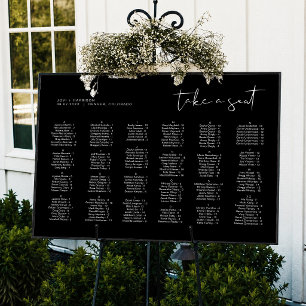 Tableau de plan de salle de mariage alphabétique n