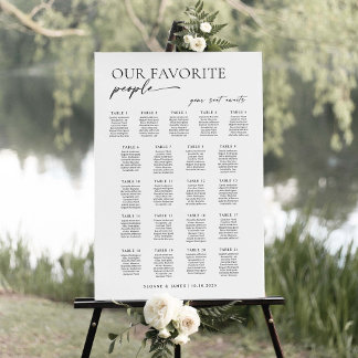 Tableau de plan de table de mariage moderne pour 2