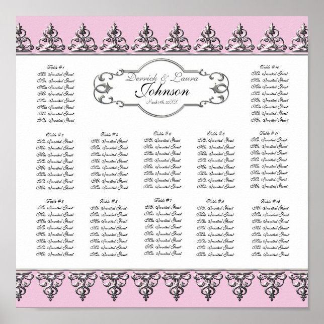 Tableau de réception Tableau de siège Baroque Swir (Devant)