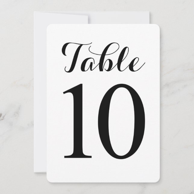 Tableau de script moderne 10 | Carte Numéros de ta (Devant)