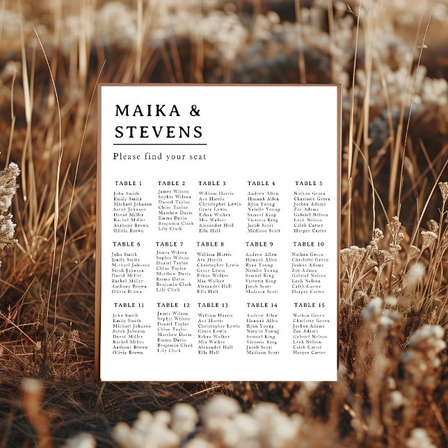 Tableau de Siège de Mariage en Mousse à Écriture É (Créateur téléchargé)