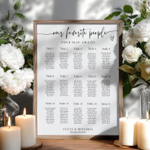 Tableau de Siège de Mariage Minimaliste Moderne 15