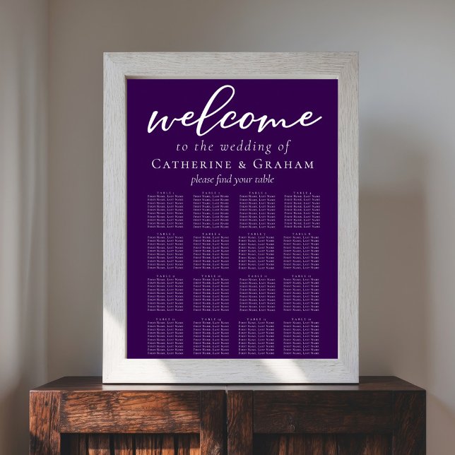 Tableau de siège du Mariage Royal Purple White Scr (Créateur téléchargé)