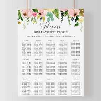 Tableau de siège Mariage alphabétique de l'automne