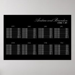 Tableau de siège Mariage Art Déco (Argent)