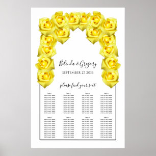 Tableau de siège Mariage de roses jaunes