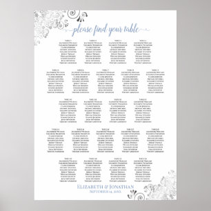 Tableau de siège Mariage de table Frilly 22 Blanc