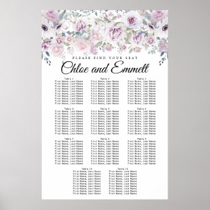 Tableau de sièges de Mariage à 11 tables blanc vio