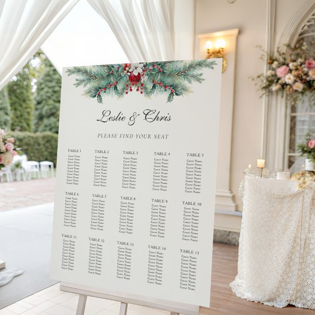 Tableau de Sièges de Mariage à la Verdure de Pin d (Créateur téléchargé)