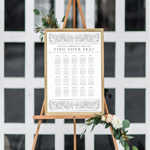 Tableau de sièges de Mariage Feuille à défilement