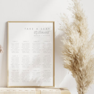 Tableau de Sièges de Mariage Minimaliste Simple