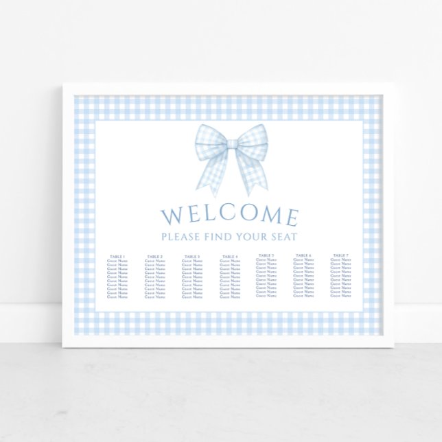 Tableau de sièges du baby shower de l'arc en vichy (Créateur téléchargé)