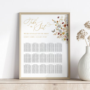 Tableau de sièges du Mariage de automne Fleur sauv