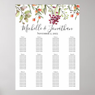 Tableau de sièges du Mariage de prairie fleur sauv