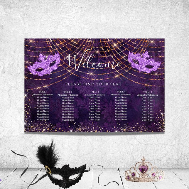 Tableau de sièges en parties scintillant violet ma (Créateur téléchargé)