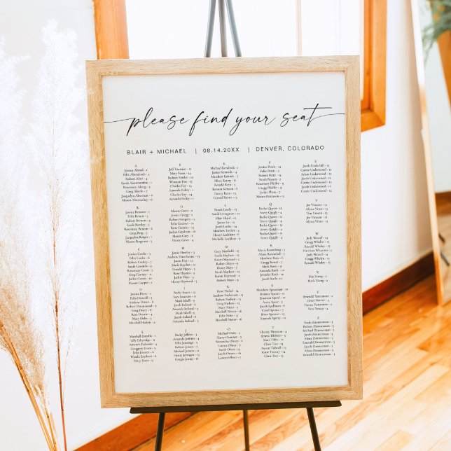 Tableau de sièges Mariage alphabétique BLAIR (Créateur téléchargé)