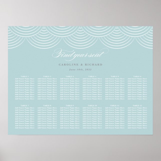 Tableau de sièges Mariage Art Déco (Devant)