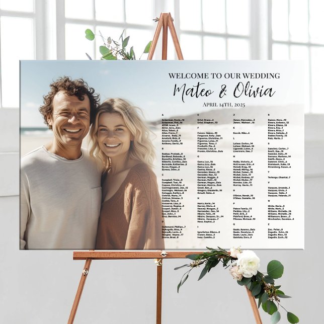 Tableau de sièges mariage avec photo alphabétique (Créateur téléchargé)