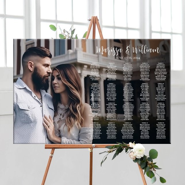 Tableau de sièges mariage avec photo modifiable (Créateur téléchargé)
