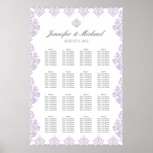 Tableau de sièges Mariage damassé de 20 po x 30 po