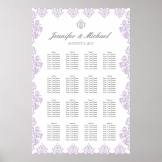 Tableau de sièges Mariage damassé de 20 po x 30 po